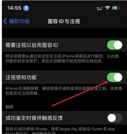 泌阳苹果14维修网点分享iPhone14注视感知功能有什么用 